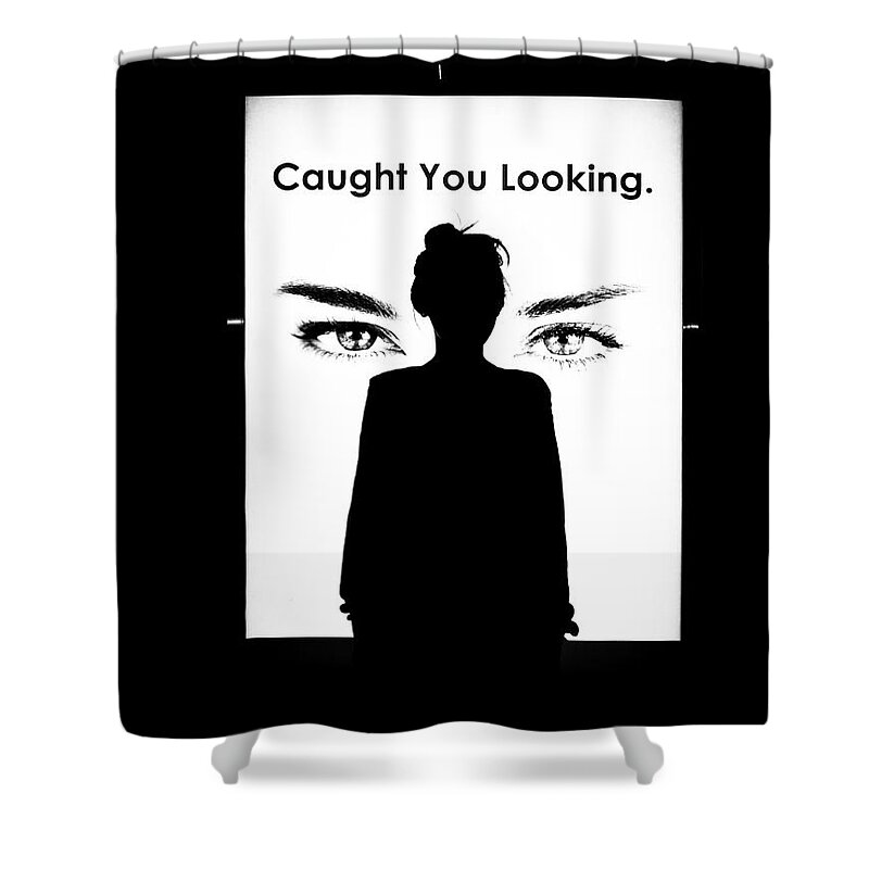 Abstract Shower Curtain featuring the photograph Caught You Looking B W by Fei A