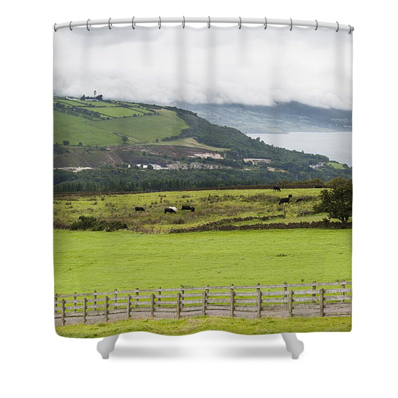 Animal Shower Curtain featuring the photograph Causeway Coastal Route in Northern Ireland by Semmick Photo