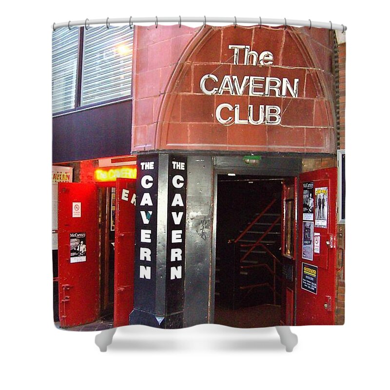 Beatles Shower Curtain featuring the photograph Cavern Club Entrance Mathew Street Liverpool UK by Steve Kearns