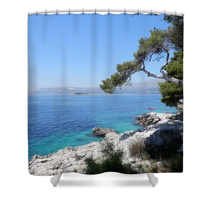 Seaside Shower Curtain featuring the photograph Cavtat 1 by Pema Hou