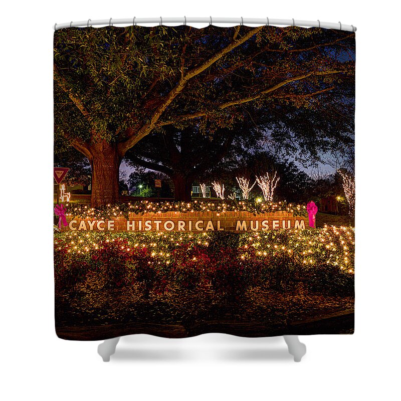 Cayce Shower Curtain featuring the photograph Cayce Historical Museum Entrance by Charles Hite