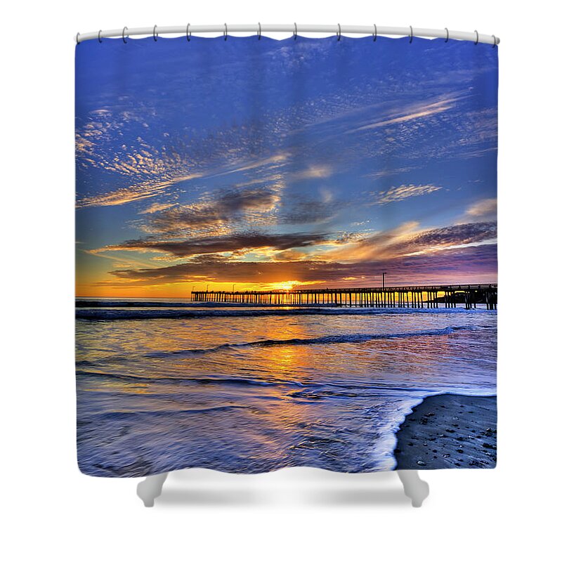 Sunset Shower Curtain featuring the photograph Cayucos Sunset by Beth Sargent