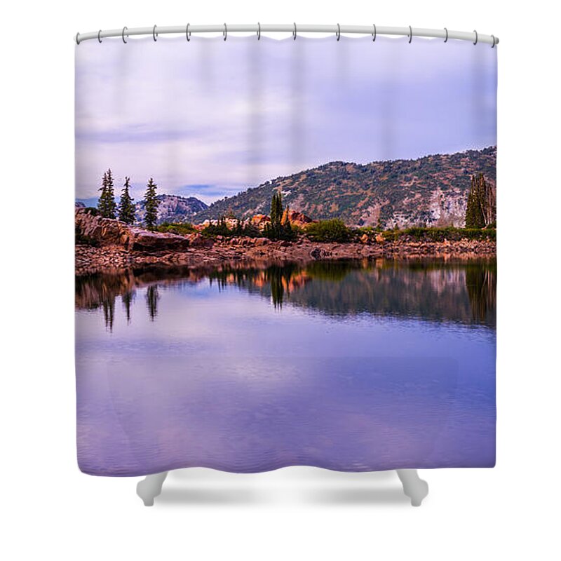 Nature Shower Curtain featuring the photograph Cecret Reflection by Chad Dutson