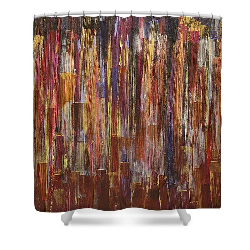 Painting Shower Curtain featuring the painting Celebrate Manhattan by Jack Diamond