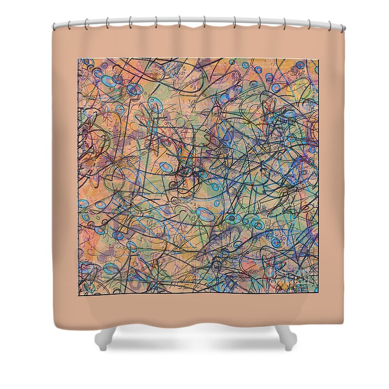 Abstract Shower Curtain featuring the digital art Celebration by Gabrielle Schertz