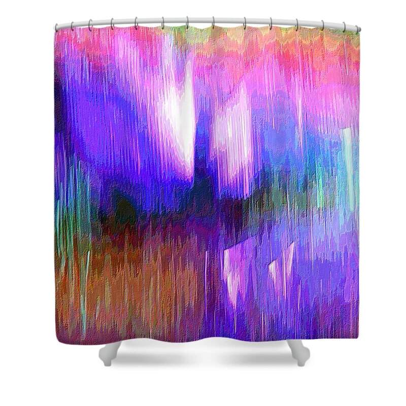Celeritas Shower Curtain featuring the mixed media Celeritas 22 by Leigh Eldred
