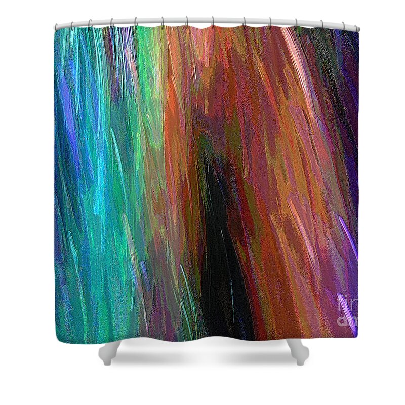 Celeritas Shower Curtain featuring the mixed media Celeritas 71 by Leigh Eldred