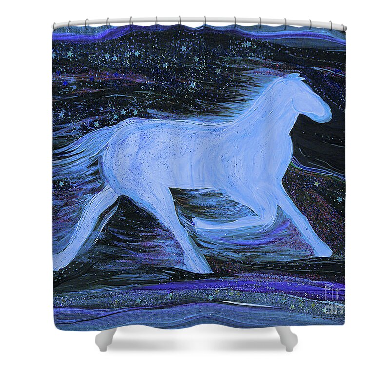 First Star Art Shower Curtain featuring the painting Celestial by jrr by First Star Art