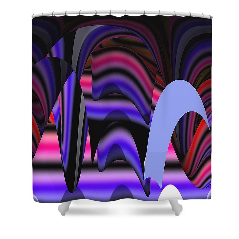 Abstract Digital Art Shower Curtain featuring the painting Celestial Cave digital art by Georgeta Blanaru