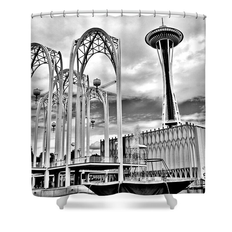Space Needle Shower Curtain featuring the photograph Century 21 by Benjamin Yeager