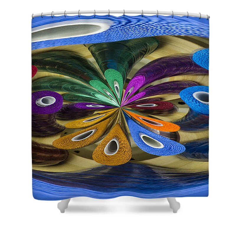 Jean Noren Shower Curtain featuring the photograph Chaos in Sewing. by Jean Noren