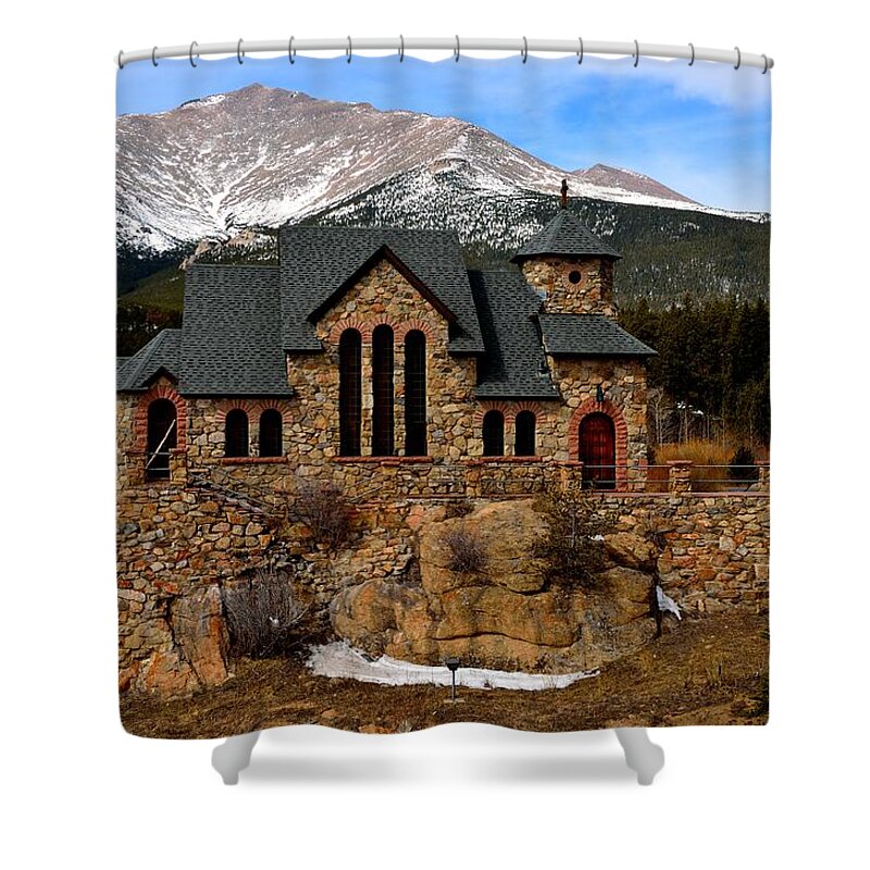 Saint. Malo Shower Curtain featuring the photograph Chapel on the Rocks by Tranquil Light Photography