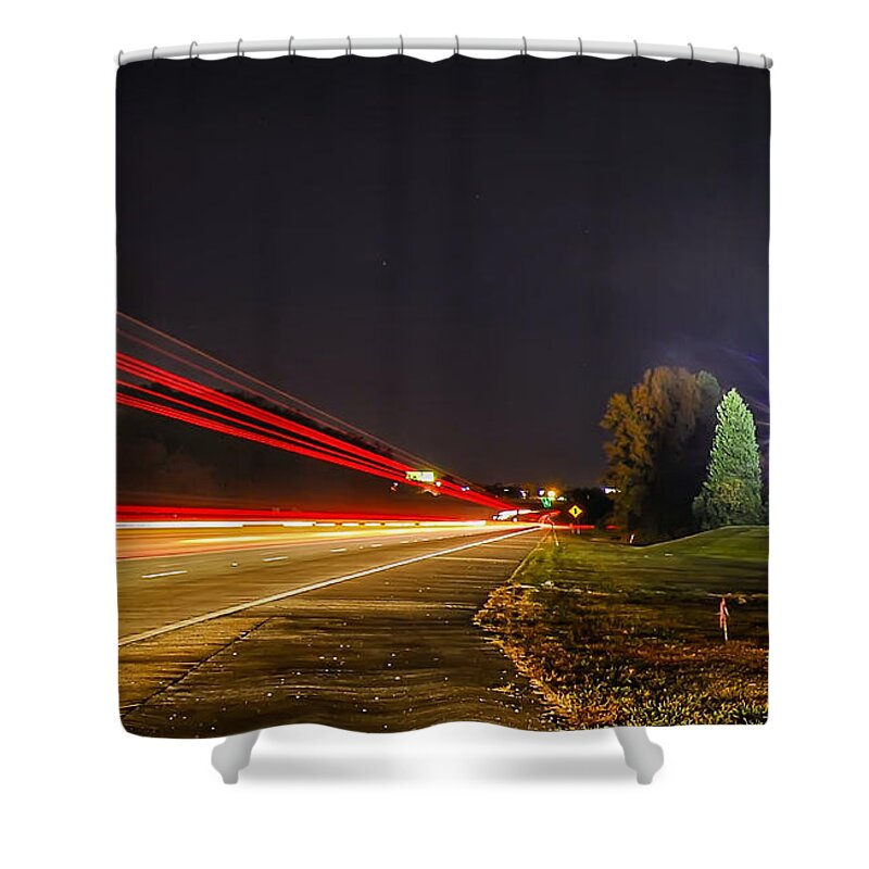 Airport Shower Curtain featuring the photograph Charlotte City Airport Entrance Sculpture by Alex Grichenko