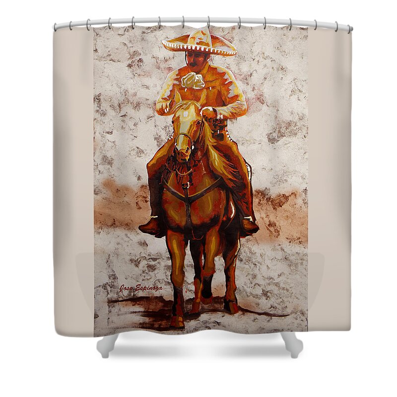 Jarabe Tapatio Shower Curtain featuring the painting C . H . A . R . R . O by J U A N - O A X A C A
