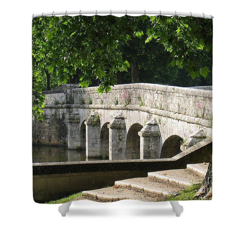 Loire Valley Shower Curtain featuring the photograph Chateau Chambord Bridge by HEVi FineArt