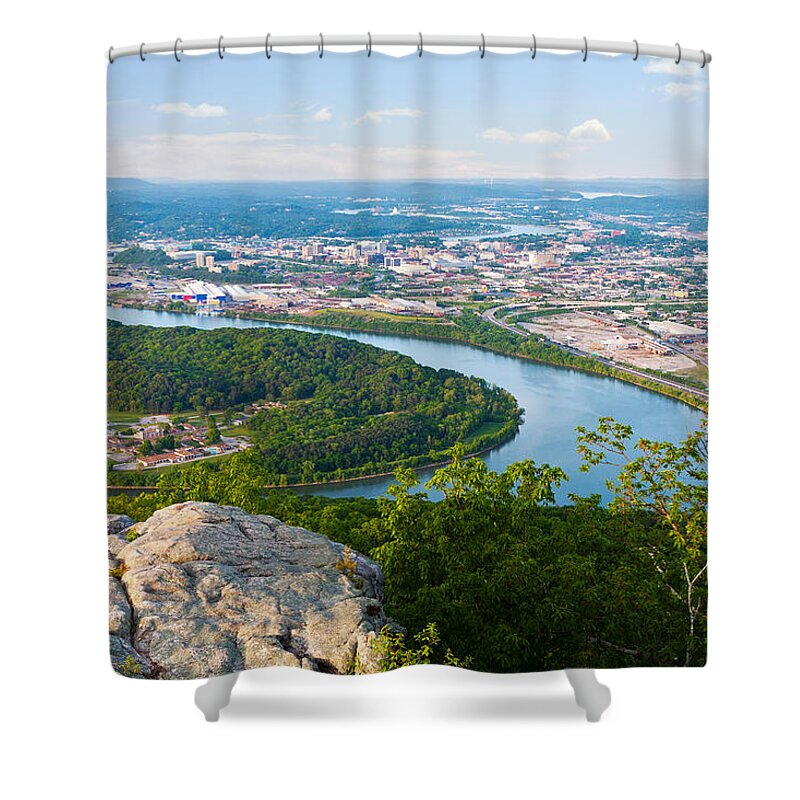 Chattanooga Shower Curtain featuring the photograph Chattanooga Spring Skyline by Melinda Fawver