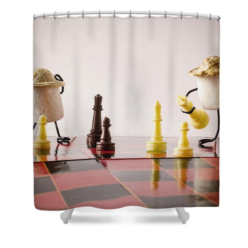 Chess Shower Curtain featuring the photograph Checkmate Mallow by Heather Applegate