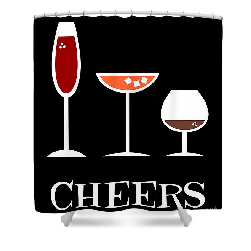 Cheers Shower Curtain featuring the digital art Cheers by Donna Mibus