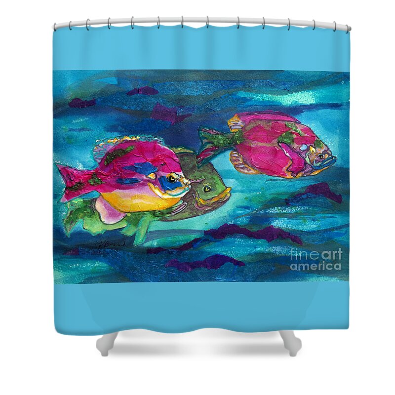 Painting Shower Curtain featuring the painting Cherry Toppers by Kathy Braud