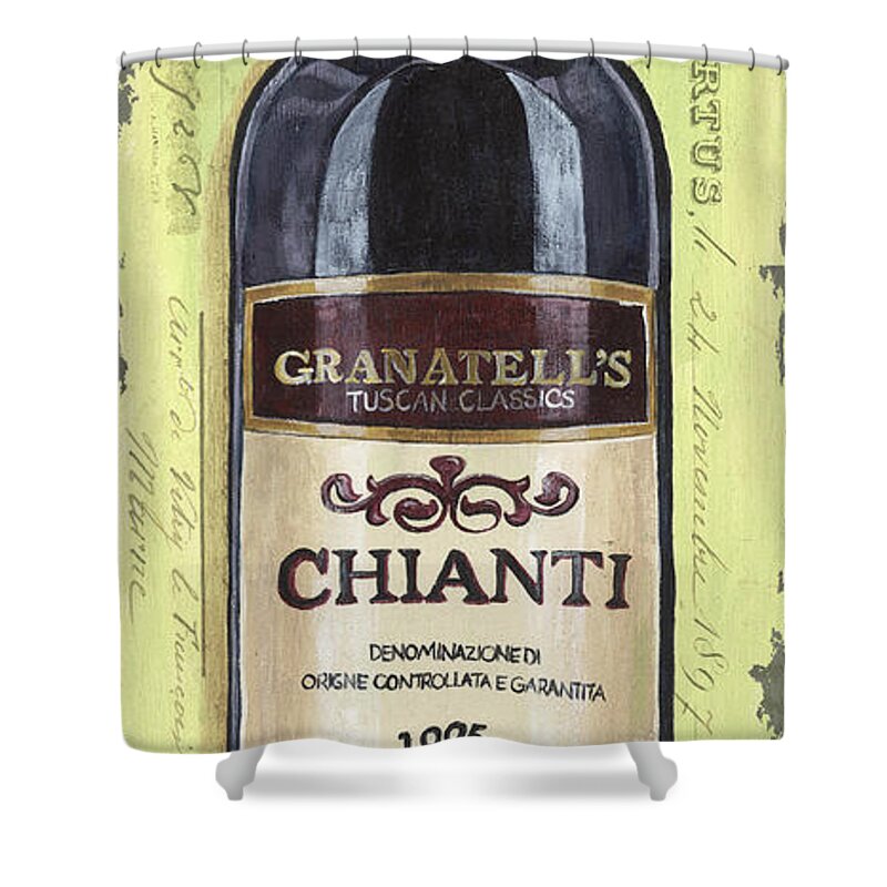 Alcohol Shower Curtain featuring the painting Chianti and Friends Panel 1 by Debbie DeWitt