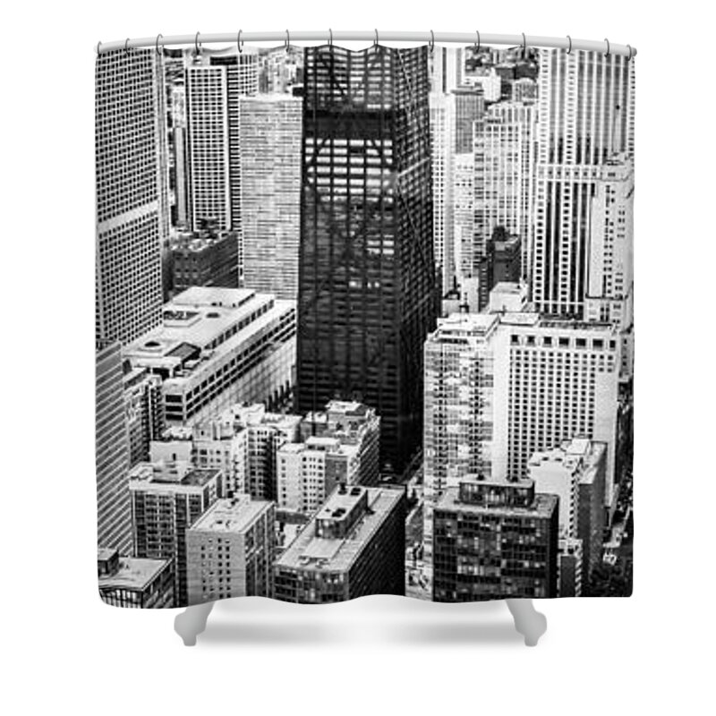 America Shower Curtain featuring the photograph Chicago Aerial Vertical Panoramic Picture by Paul Velgos
