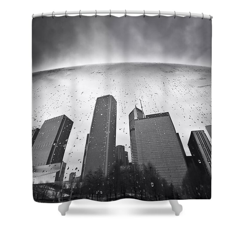 Chicago Shower Curtain featuring the photograph Chicago Black and White Photography by Darius Aniunas