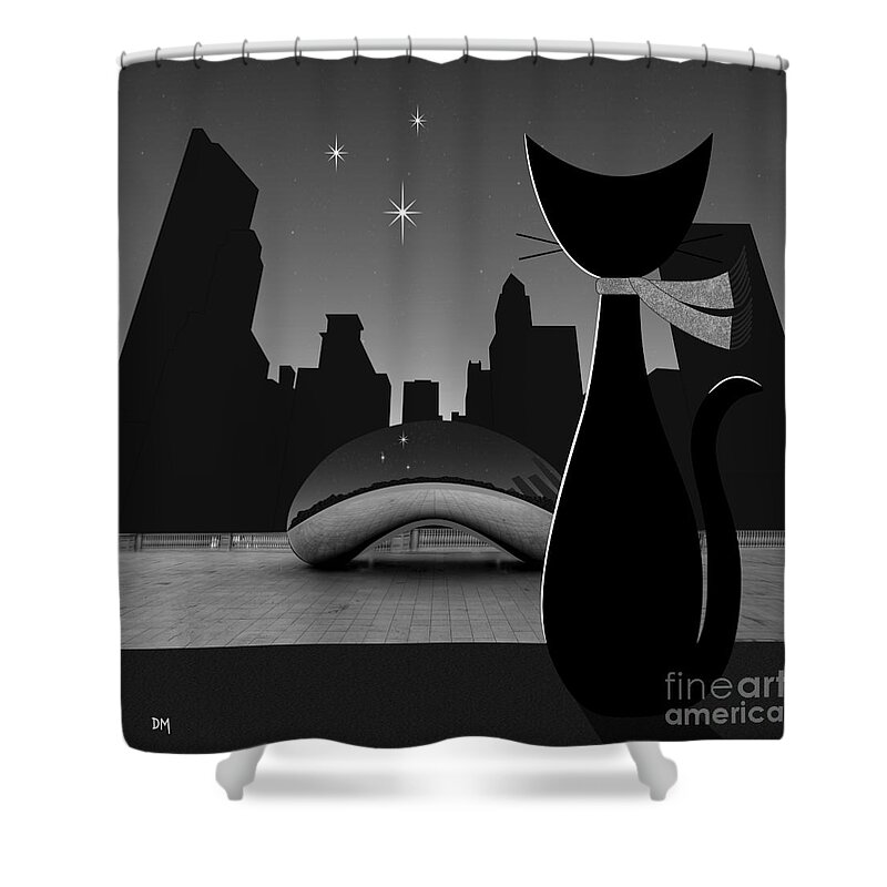 Chicago Shower Curtain featuring the digital art Chicago by Donna Mibus