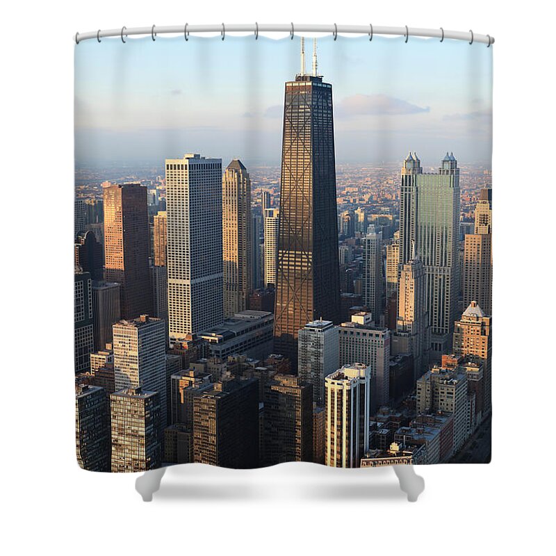 Close-up Shower Curtain featuring the photograph Chicago - John Hancock Center by Btrenkel