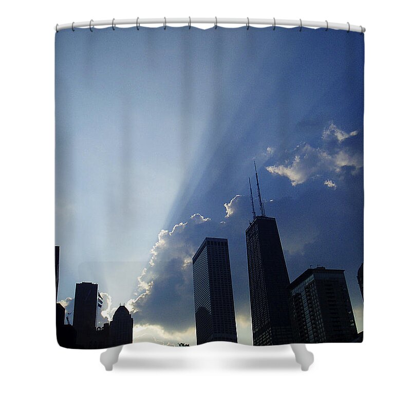 Chicago Shower Curtain featuring the photograph Chicago Sunset by Verana Stark