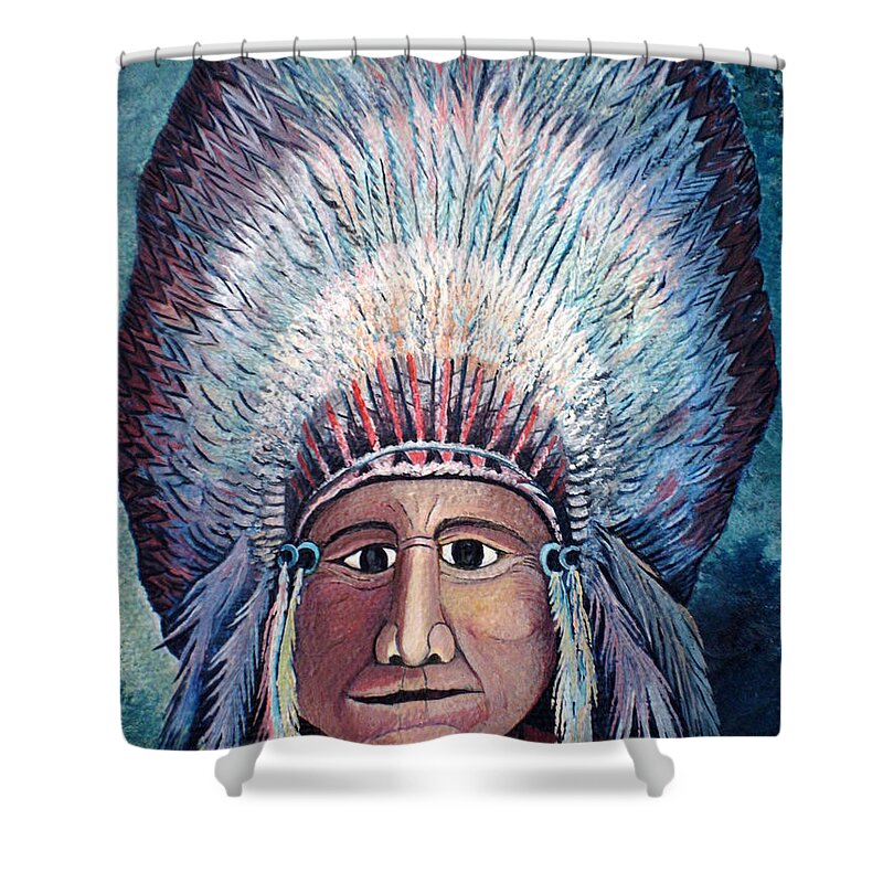 Native American Shower Curtain featuring the photograph Chief 1 by Greg Reichert Estate