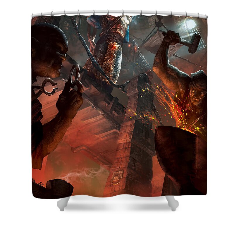 Mtg Shower Curtain featuring the digital art Chief Engineer Promo by Ryan Barger