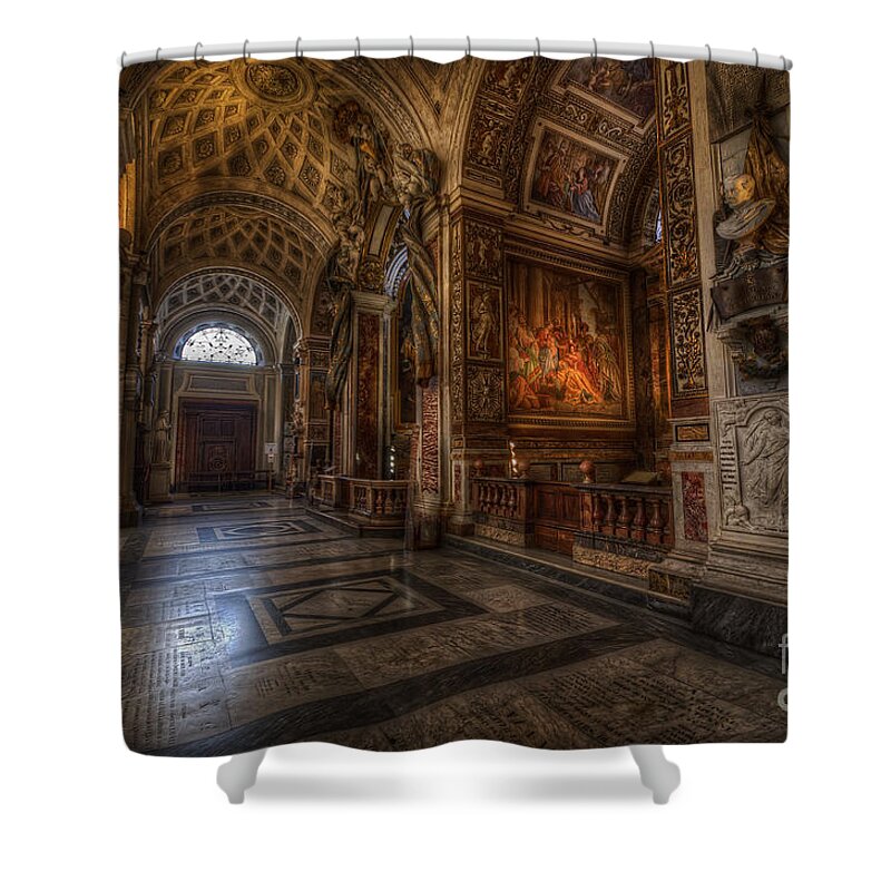 Yhun Suarez Shower Curtain featuring the photograph Chiesa San Luigi dei Francesi 2.0 by Yhun Suarez