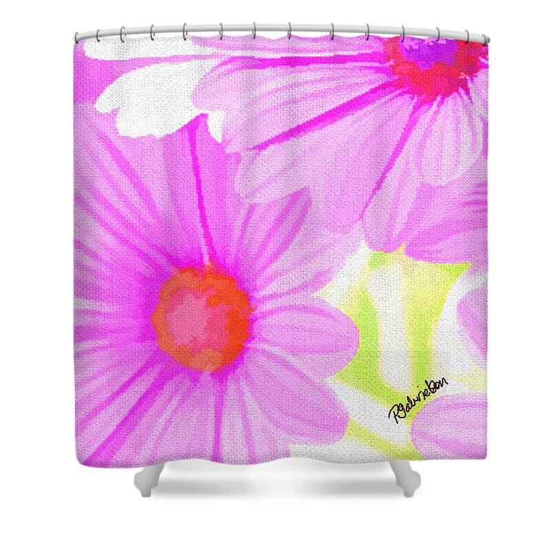 Pink Daisies Shower Curtain featuring the digital art Childhood Innocence by Peggy Gabrielson