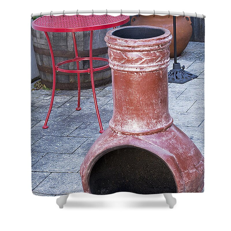 Scenery Shower Curtain featuring the photograph Chiminea by Kenneth Albin