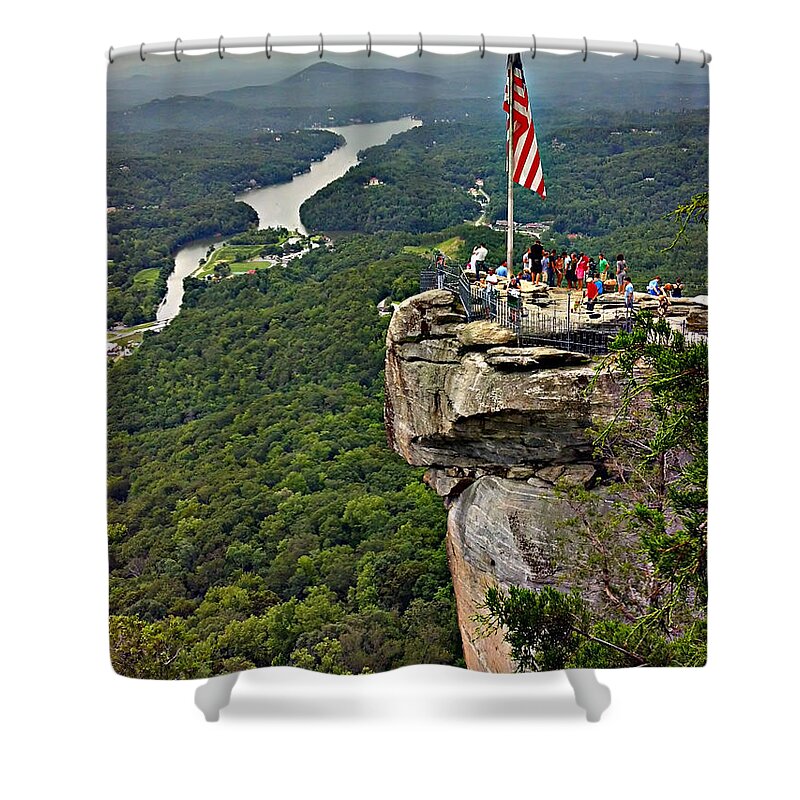 Colors Shower Curtain featuring the photograph Chimney Rock Overlook by Alex Grichenko
