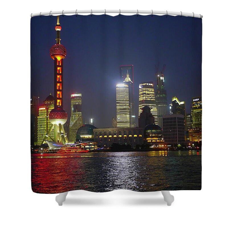 Tranquility Shower Curtain featuring the photograph China, Shanghai, Pudong by Photostock-israel