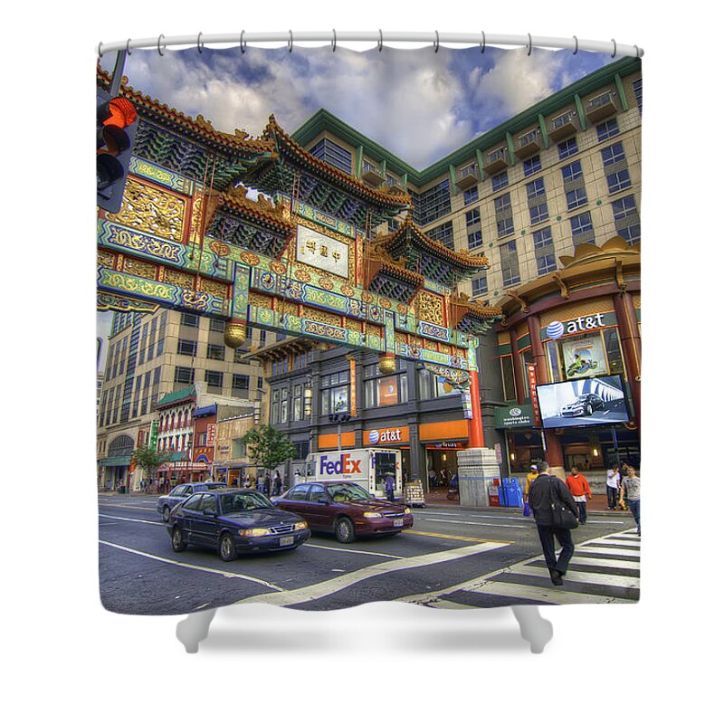 Washington Shower Curtain featuring the photograph Chinatown's Friendship Arch by Tim Stanley