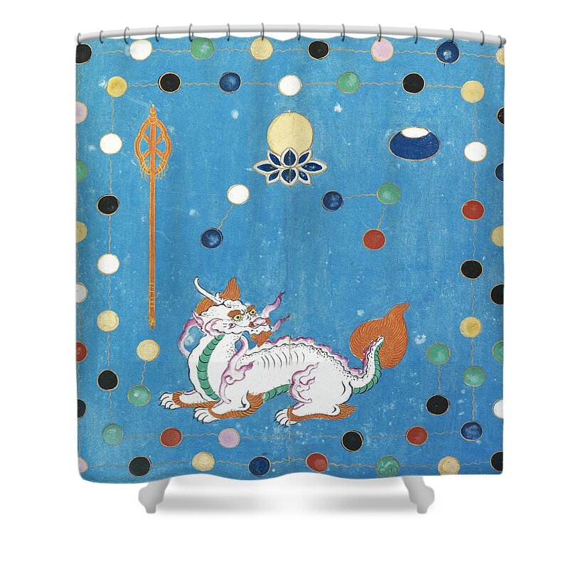 Chinese Shower Curtain featuring the painting Chinese Dragon by Vintage Art