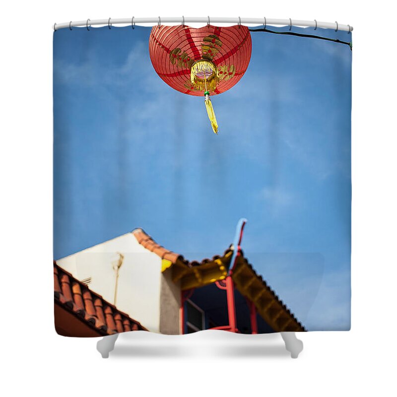 Buildings Shower Curtain featuring the photograph Chinese Lantern by Peter Tellone