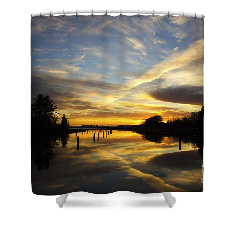 Sunset Shower Curtain featuring the photograph Chinook Creek Washington 3 by Bob Christopher
