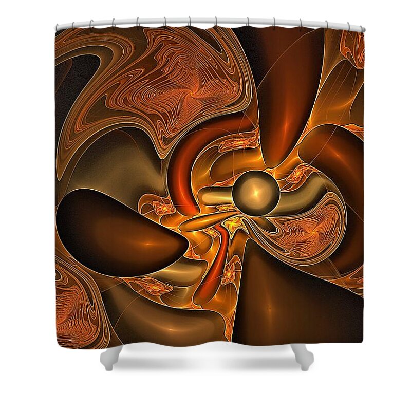 Abstract Shower Curtain featuring the digital art Chocolate Smart Chip by Doug Morgan