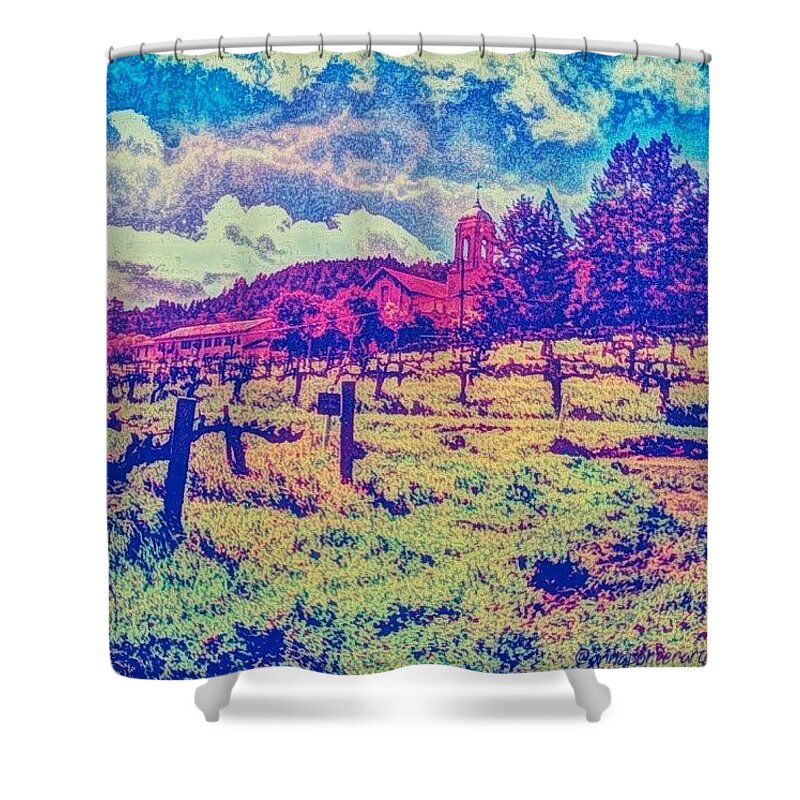 Art Shower Curtain featuring the photograph Christian Brothers Winery - Napa, Ca by Anna Porter