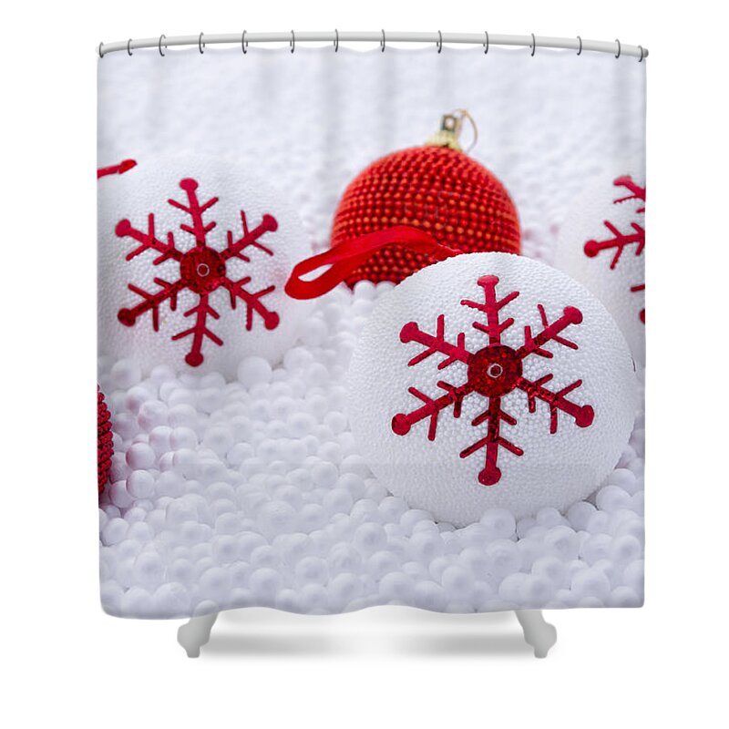 Christian Tradition Shower Curtain featuring the photograph Christmas background by Paulo Goncalves