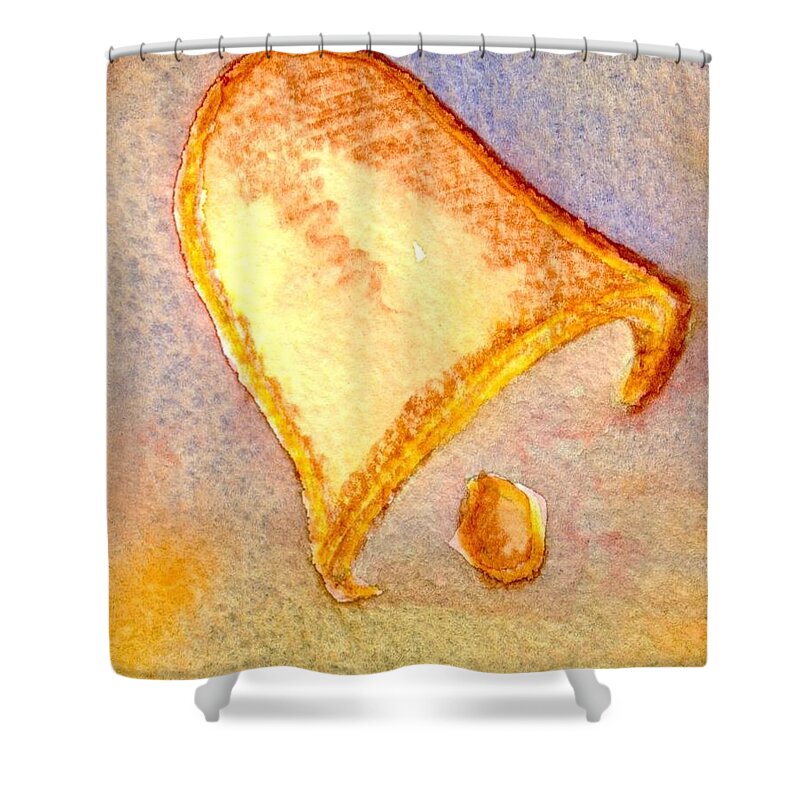 Christmas Shower Curtain featuring the painting Christmas Bell by Ron Harpham