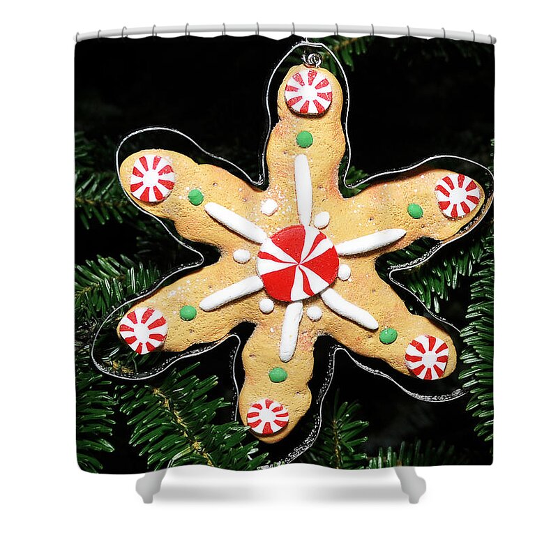 Christmas Shower Curtain featuring the photograph Christmas Cookie by Georgette Grossman