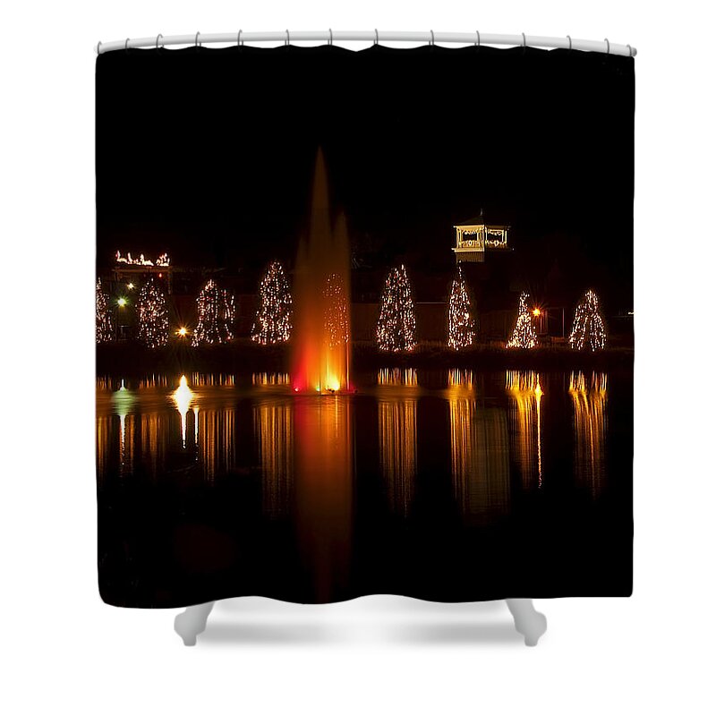 Christmas Town Usa Shower Curtain featuring the photograph Christmas Town USA by Flees Photos