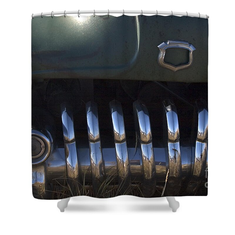 Car Shower Curtain featuring the photograph Chrome Teeth by J L Woody Wooden