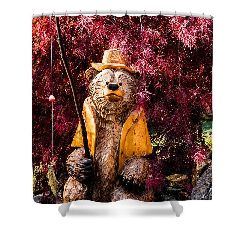 Chuck Shower Curtain featuring the photograph Chuck the Bear by Mick Anderson