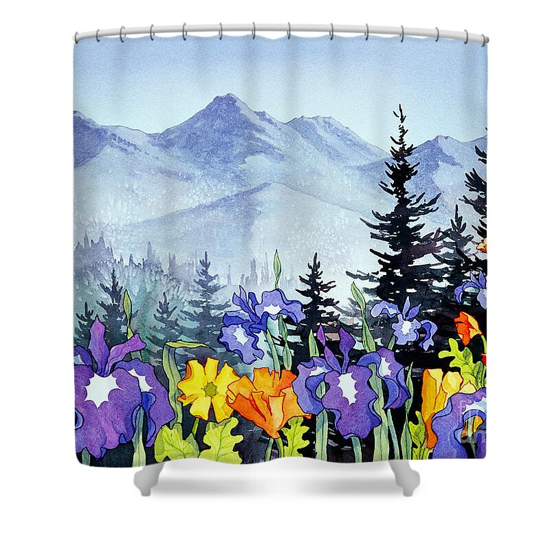 Watercolor Shower Curtain featuring the painting Chugach Summer by Teresa Ascone