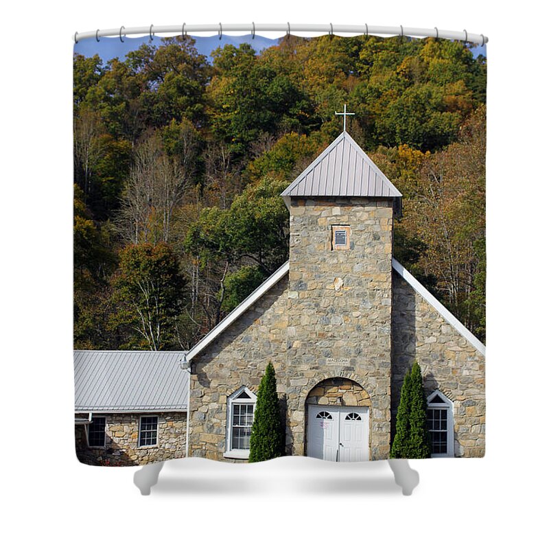 Churches Shower Curtain featuring the photograph Church of Rock by Jennifer Robin